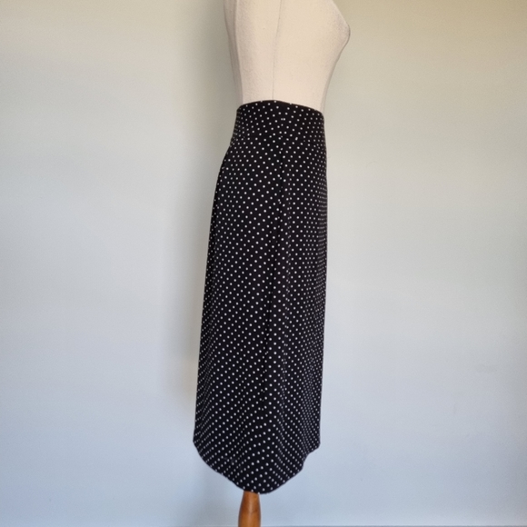 Review Black & White Polka Dot High Waist Wide Leg Cullottes Size 10 - Picture 4 of 7